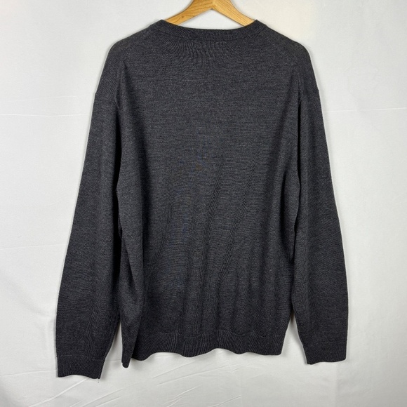 Hart Schaffner Marx Men V-neck sweater Sz XL 100% Extra Fine Merino Wool Classic - Picture 6 of 11